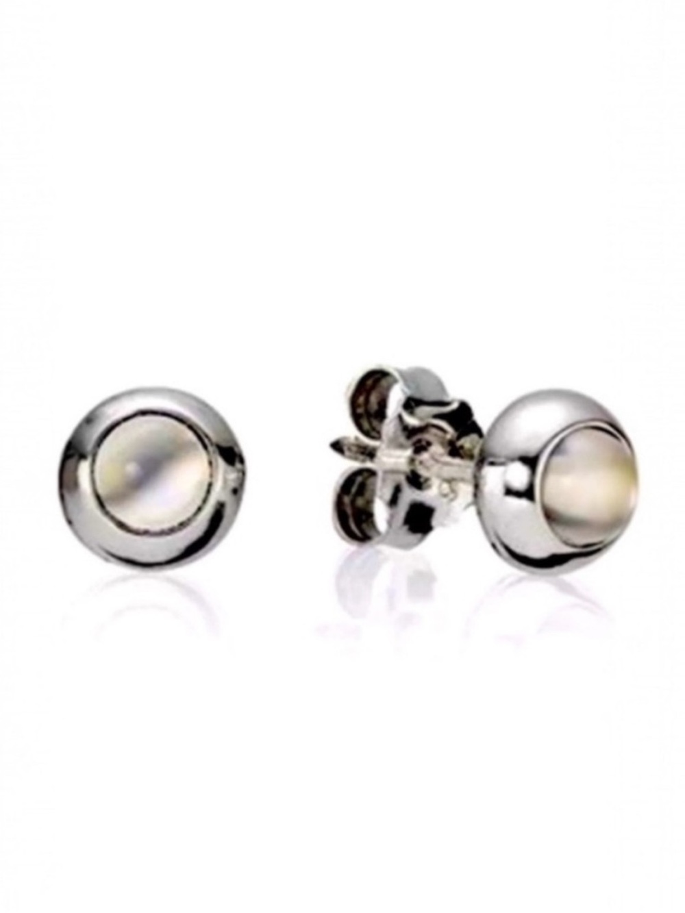Pandora moonstone “moonlight’s kiss” Sterling silver stud earrings